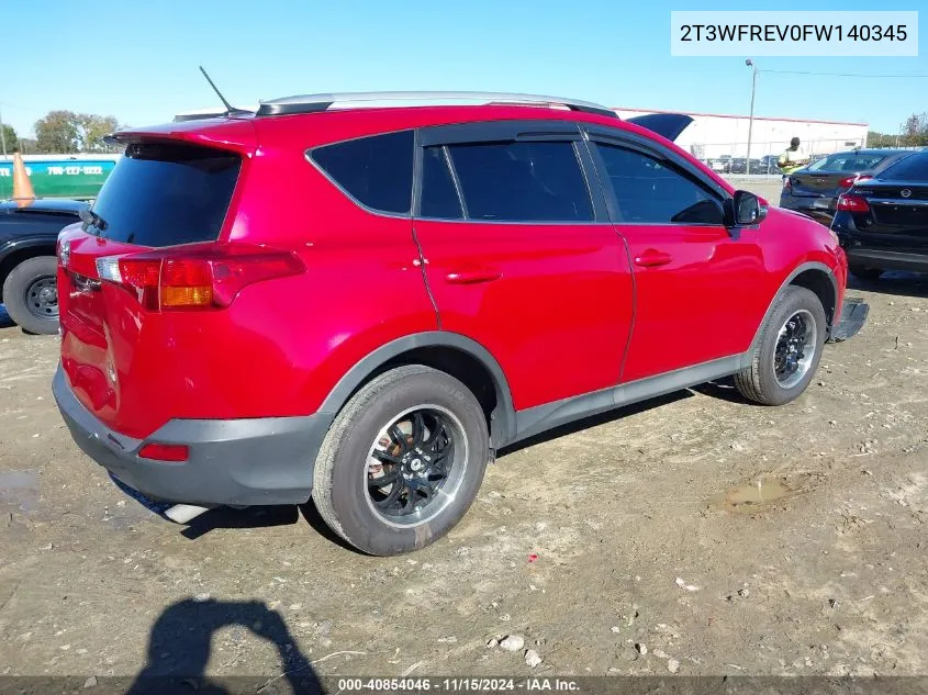 2015 Toyota Rav4 Xle VIN: 2T3WFREV0FW140345 Lot: 40854046