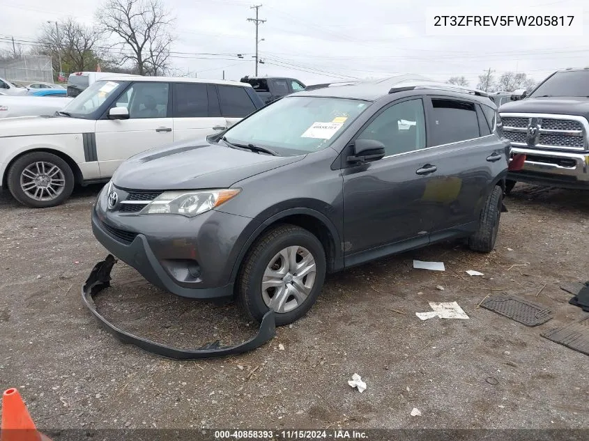 2015 Toyota Rav4 Le VIN: 2T3ZFREV5FW205817 Lot: 40858393