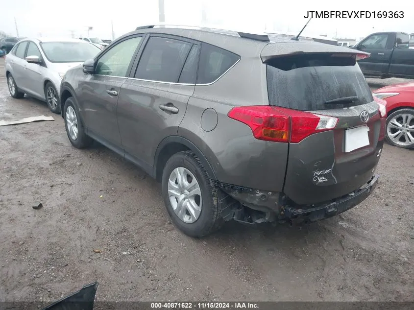 2015 Toyota Rav4 Le VIN: JTMBFREVXFD169363 Lot: 40871622