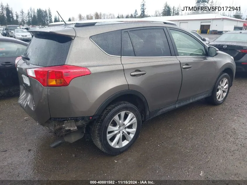 2015 Toyota Rav4 Limited VIN: JTMDFREV5FD172941 Lot: 40881582