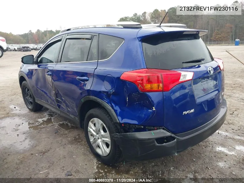 2015 Toyota Rav4 Le VIN: 2T3ZFREV1FW230116 Lot: 40883378