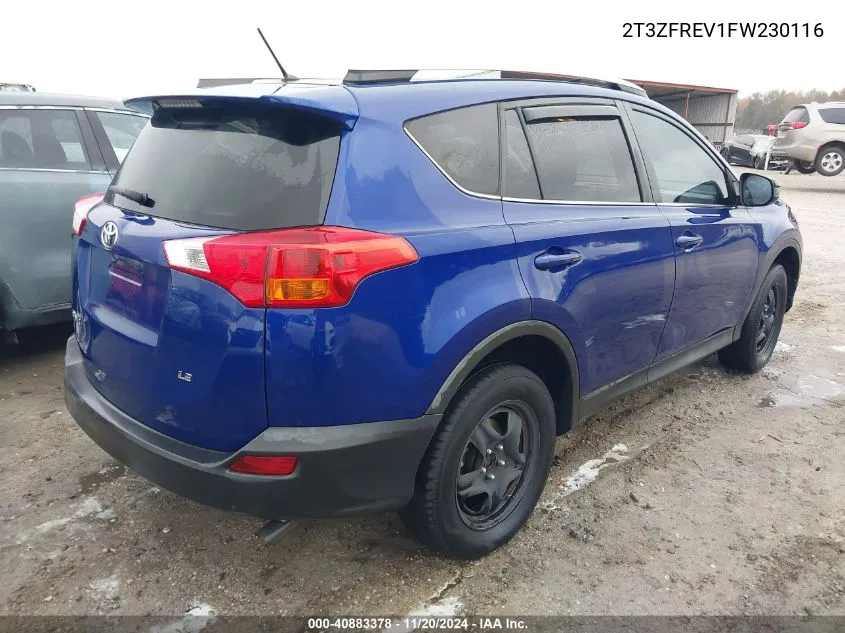 2015 Toyota Rav4 Le VIN: 2T3ZFREV1FW230116 Lot: 40883378