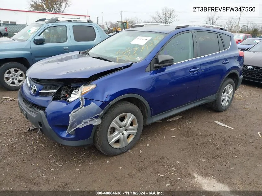 2015 Toyota Rav4 Le VIN: 2T3BFREV8FW347550 Lot: 40884638