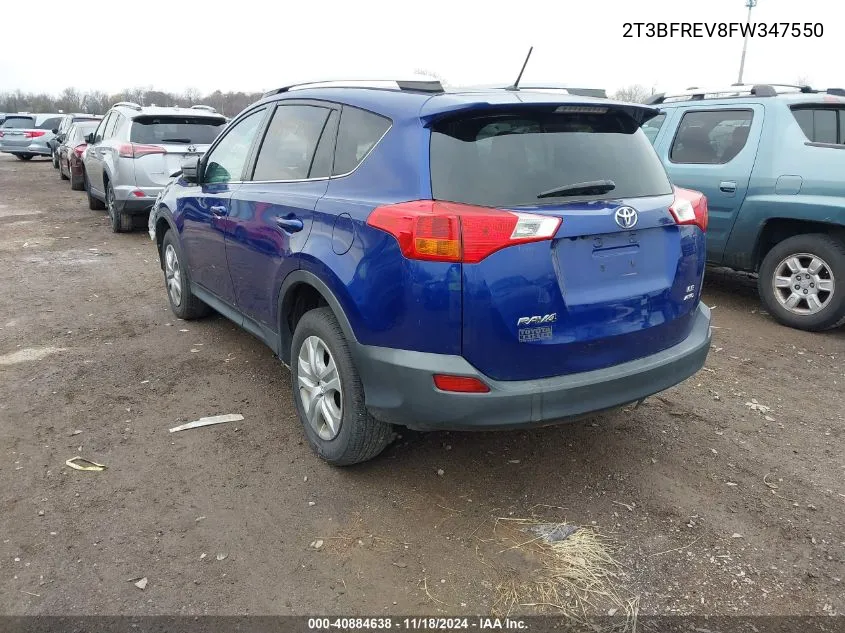 2015 Toyota Rav4 Le VIN: 2T3BFREV8FW347550 Lot: 40884638