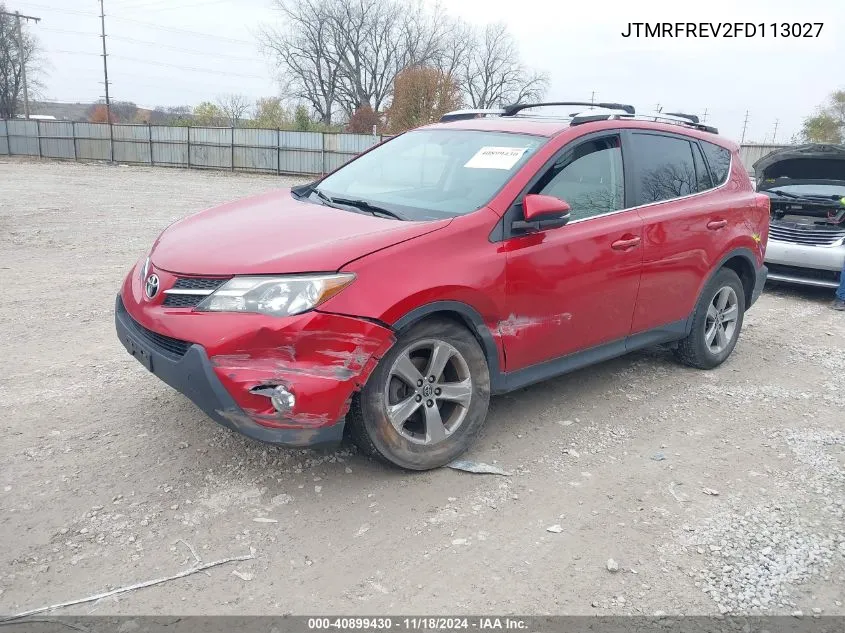 2015 Toyota Rav4 Xle VIN: JTMRFREV2FD113027 Lot: 40899430