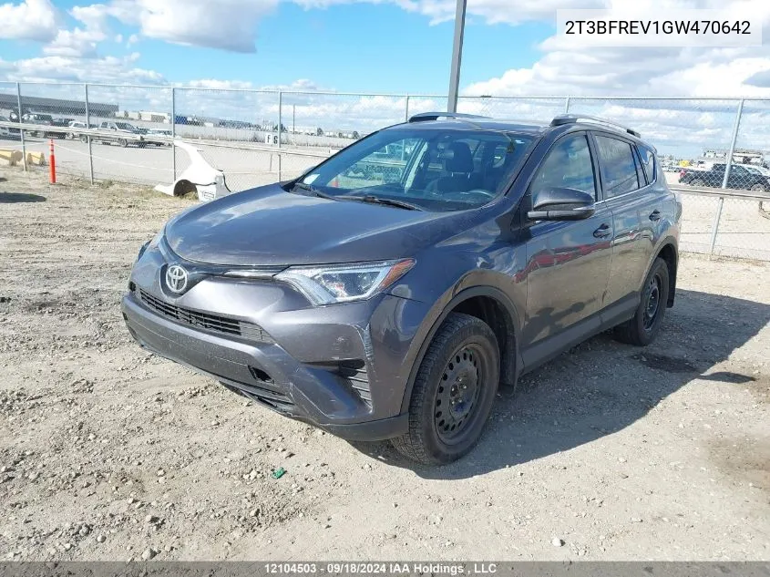 2016 Toyota Rav4 Le VIN: 2T3BFREV1GW470642 Lot: 12104503