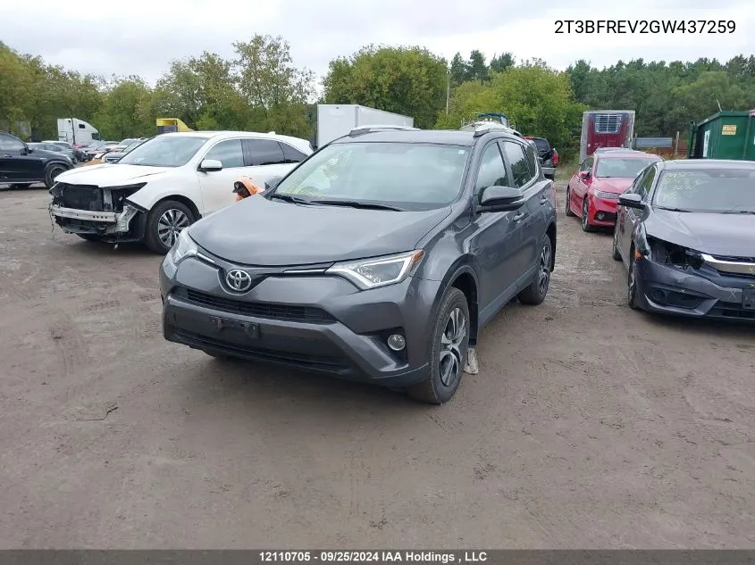 2T3BFREV2GW437259 2016 Toyota Rav4 Le