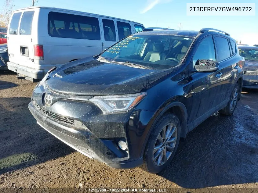 2016 Toyota Rav4 Limited VIN: 2T3DFREV7GW496722 Lot: 12122788