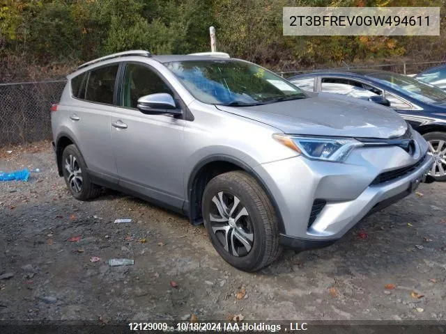 2016 Toyota Rav4 Le VIN: 2T3BFREV0GW494611 Lot: 12129009