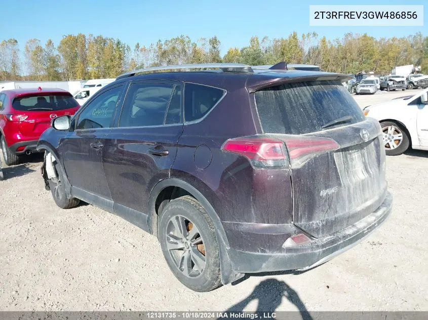 2016 Toyota Rav4 Xle VIN: 2T3RFREV3GW486856 Lot: 12131735