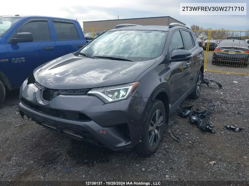 2016 Toyota Rav4 Xle VIN: 2T3WFREV3GW271710 Lot: 12138137