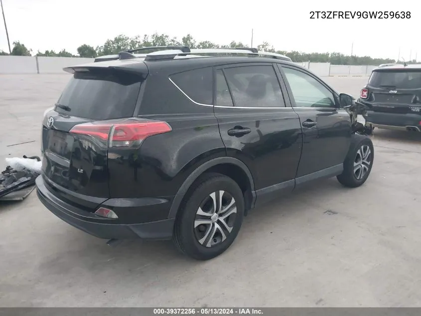 2016 Toyota Rav4 Le VIN: 2T3ZFREV9GW259638 Lot: 39372256