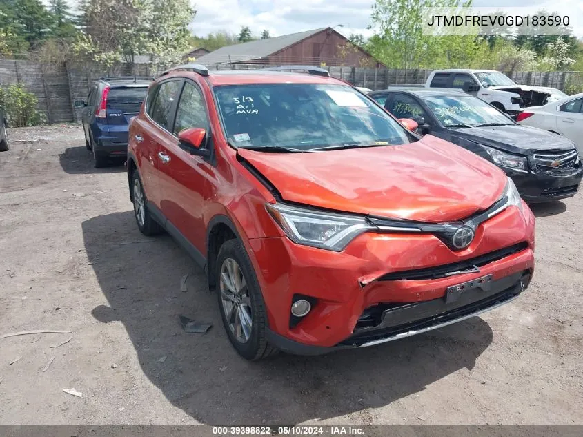 2016 Toyota Rav4 Limited VIN: JTMDFREV0GD183590 Lot: 39398822