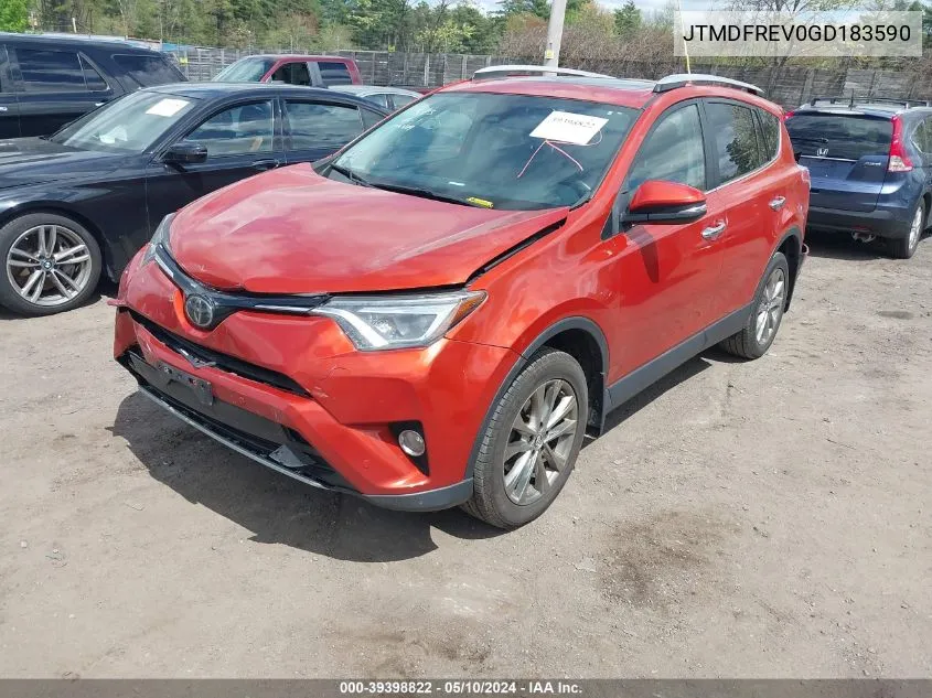 2016 Toyota Rav4 Limited VIN: JTMDFREV0GD183590 Lot: 39398822