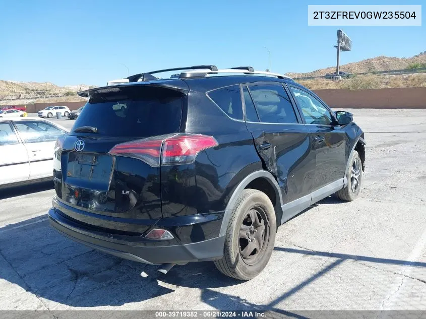 2016 Toyota Rav4 Le VIN: 2T3ZFREV0GW235504 Lot: 39719382