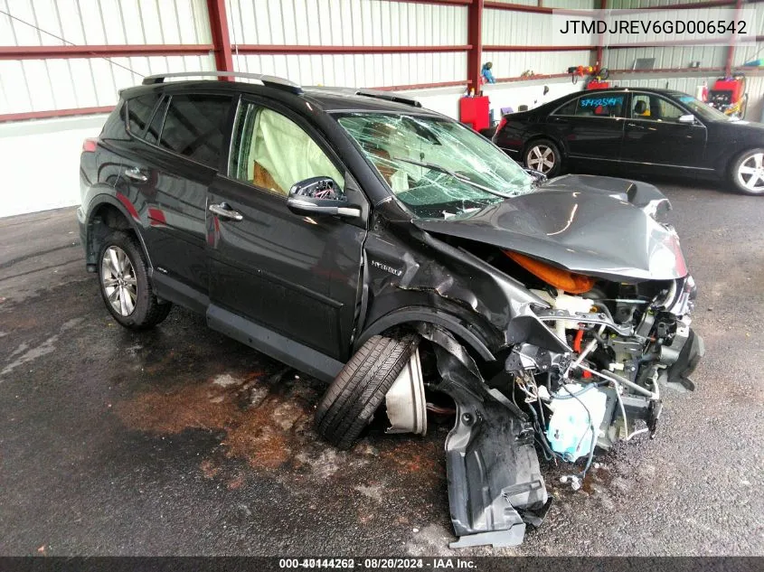 2016 Toyota Rav4 Hybrid Limited VIN: JTMDJREV6GD006542 Lot: 40144262