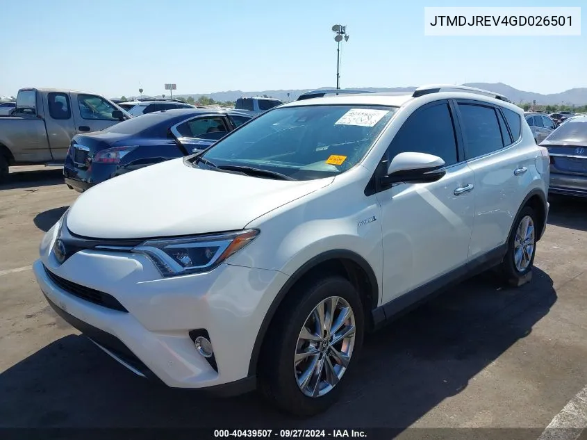 2016 Toyota Rav4 Hybrid Limited VIN: JTMDJREV4GD026501 Lot: 40439507