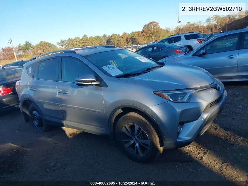 2016 Toyota Rav4 Xle VIN: 2T3RFREV2GW502710 Lot: 40682695