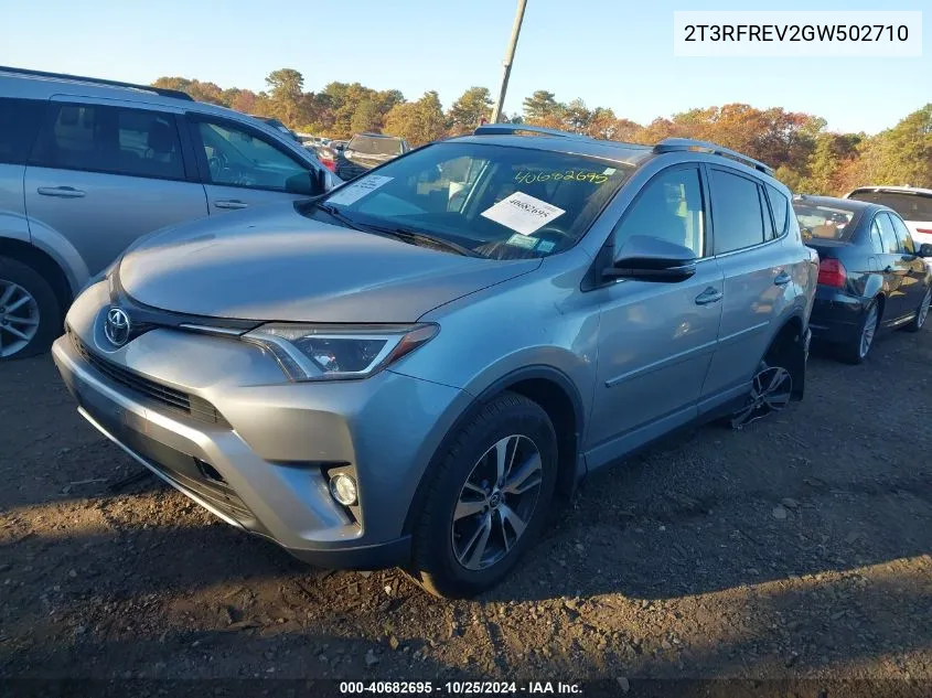 2016 Toyota Rav4 Xle VIN: 2T3RFREV2GW502710 Lot: 40682695