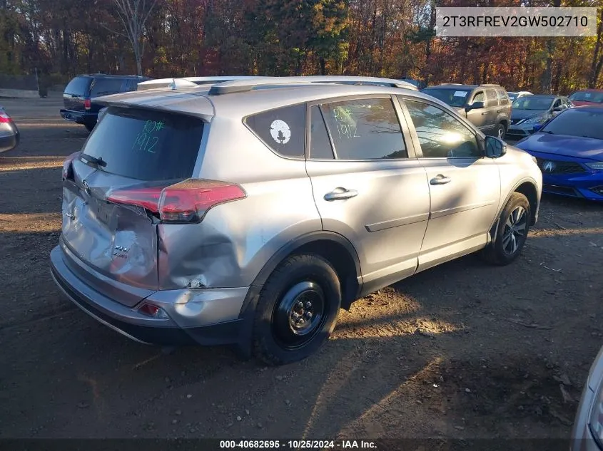 2016 Toyota Rav4 Xle VIN: 2T3RFREV2GW502710 Lot: 40682695