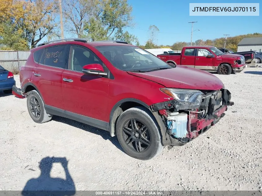 2016 Toyota Rav4 Limited VIN: JTMDFREV6GJ070115 Lot: 40691157