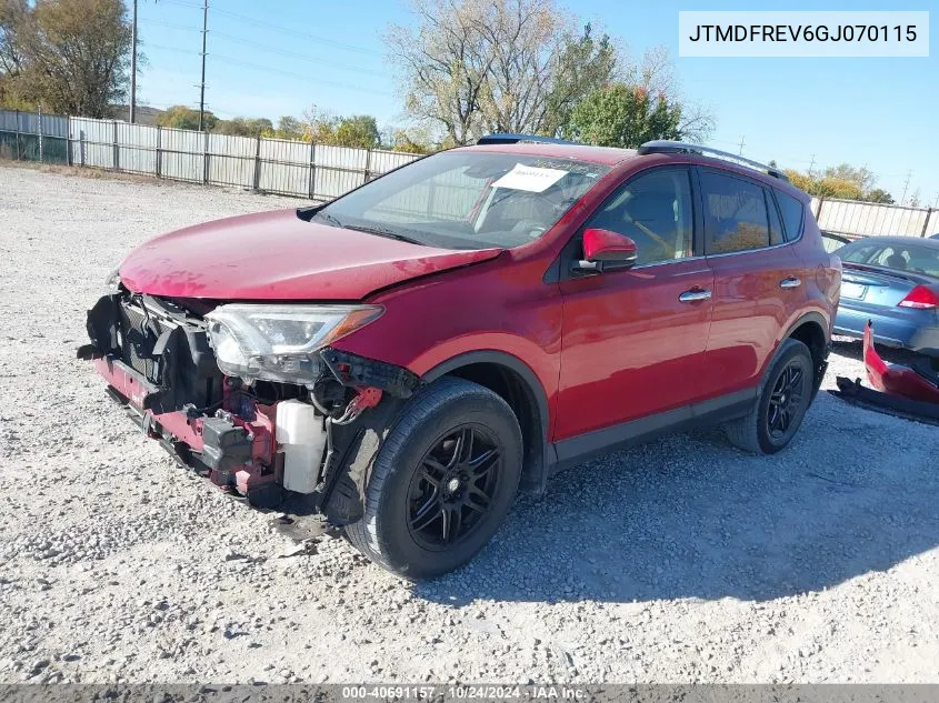 2016 Toyota Rav4 Limited VIN: JTMDFREV6GJ070115 Lot: 40691157