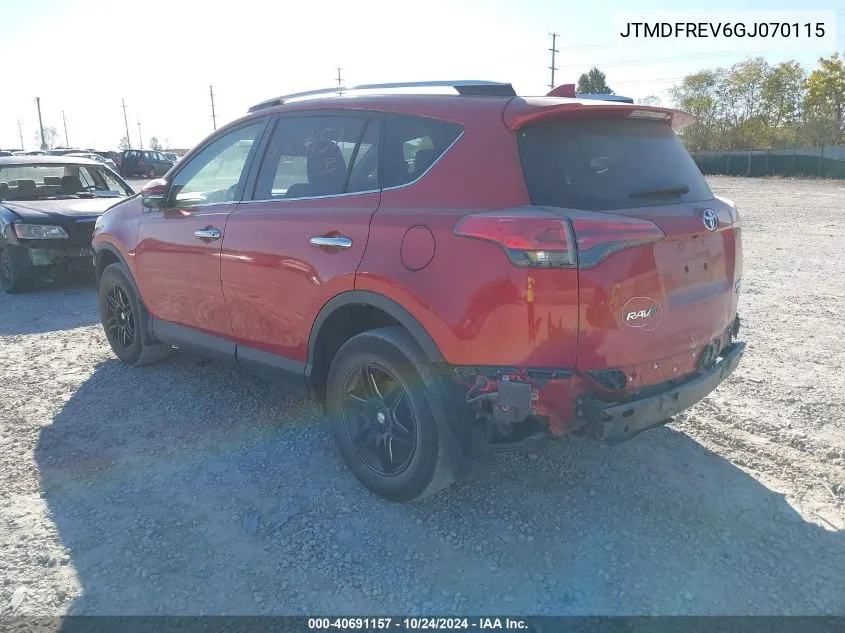 2016 Toyota Rav4 Limited VIN: JTMDFREV6GJ070115 Lot: 40691157