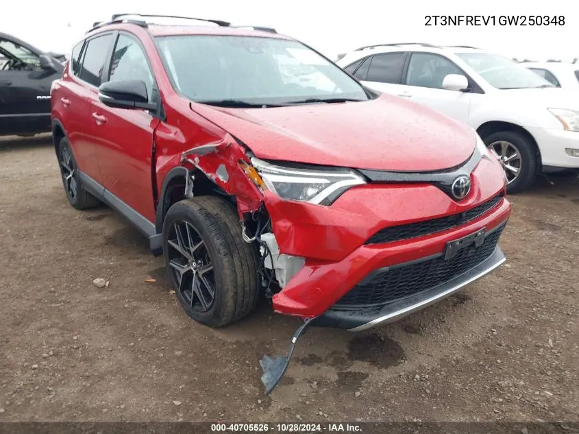 2016 Toyota Rav4 Se VIN: 2T3NFREV1GW250348 Lot: 40705526