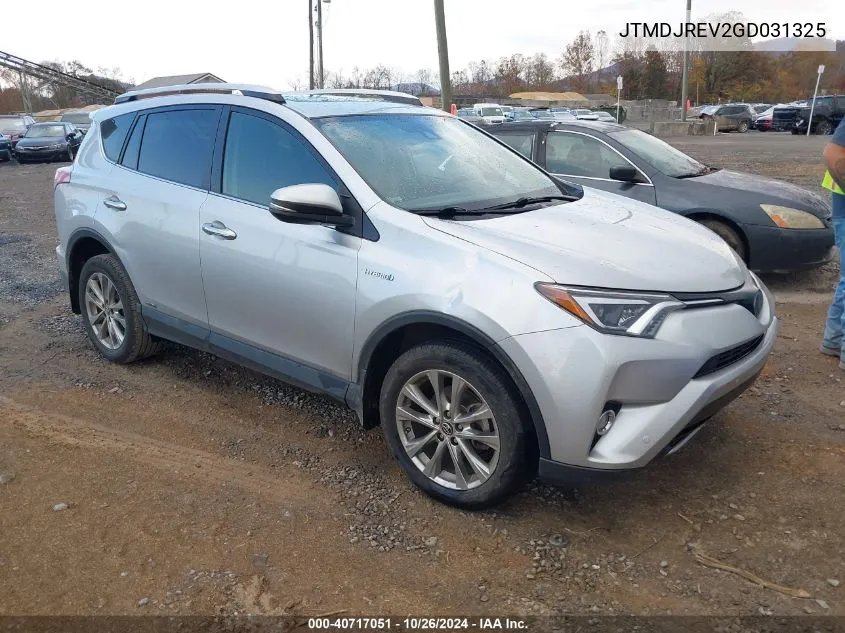 2016 Toyota Rav4 Hybrid Limited VIN: JTMDJREV2GD031325 Lot: 40717051