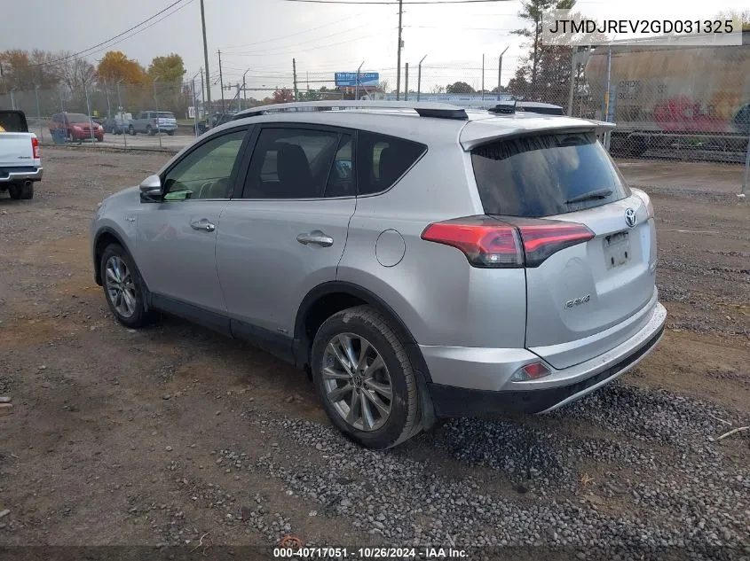 JTMDJREV2GD031325 2016 Toyota Rav4 Hybrid Limited