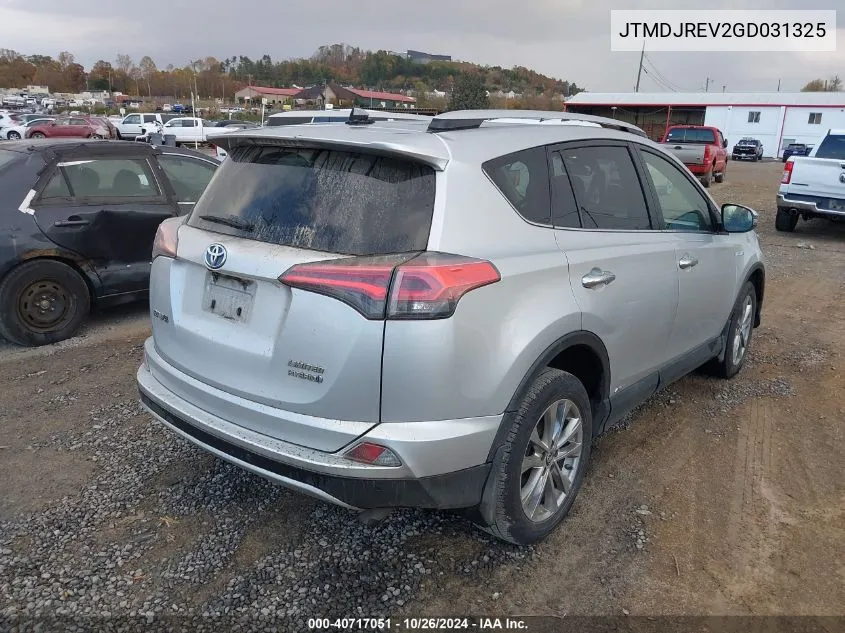 JTMDJREV2GD031325 2016 Toyota Rav4 Hybrid Limited