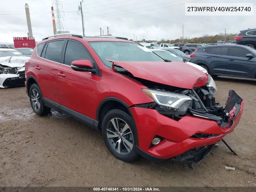 2016 Toyota Rav4 Xle VIN: 2T3WFREV4GW254740 Lot: 40748341