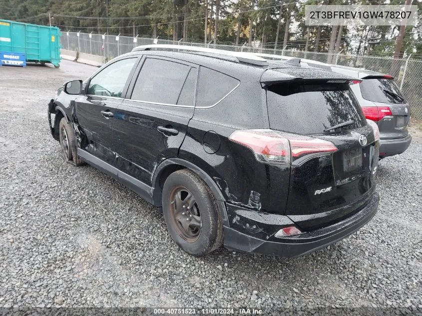 2016 Toyota Rav4 Le VIN: 2T3BFREV1GW478207 Lot: 40751523