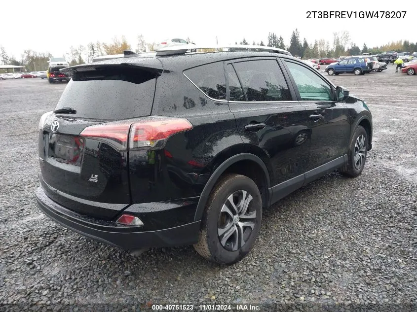 2T3BFREV1GW478207 2016 Toyota Rav4 Le