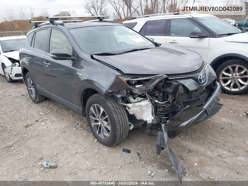 2016 Toyota Rav4 Hybrid Xle VIN: JTMRJREV8GD042089 Lot: 40753840