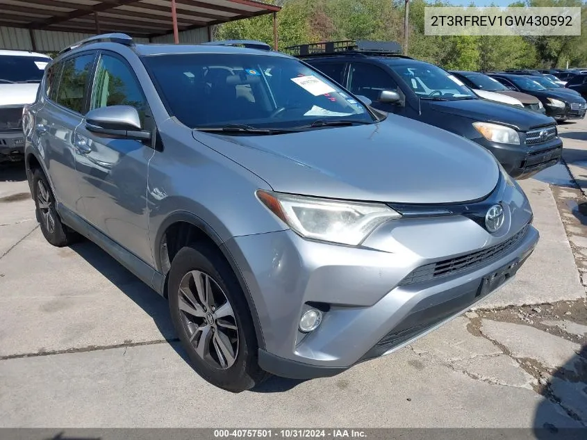 2016 Toyota Rav4 Xle VIN: 2T3RFREV1GW430592 Lot: 40757501