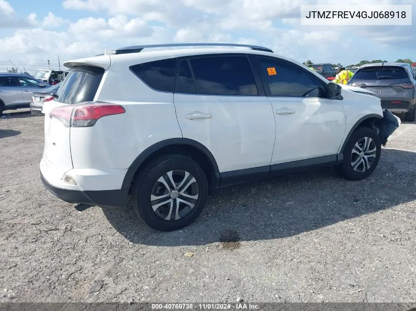 2016 Toyota Rav4 Le VIN: JTMZFREV4GJ068918 Lot: 40760738