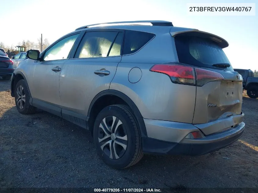 2016 Toyota Rav4 Le VIN: 2T3BFREV3GW440767 Lot: 40779205