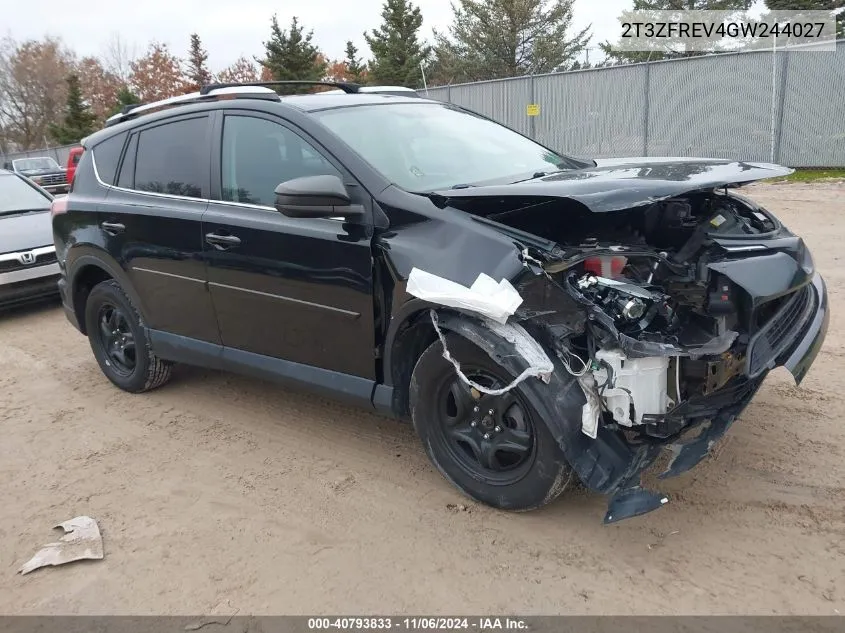 2016 Toyota Rav4 Le VIN: 2T3ZFREV4GW244027 Lot: 40793833