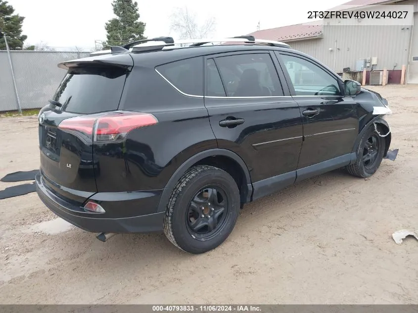 2016 Toyota Rav4 Le VIN: 2T3ZFREV4GW244027 Lot: 40793833