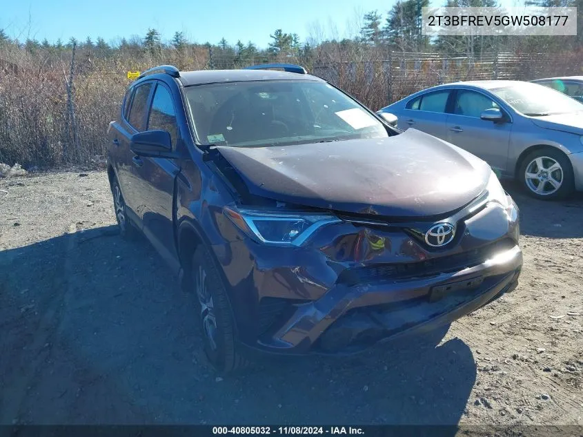 2016 Toyota Rav4 Le VIN: 2T3BFREV5GW508177 Lot: 40805032