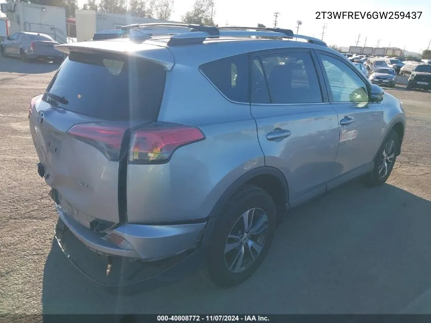 2T3WFREV6GW259437 2016 Toyota Rav4 Xle