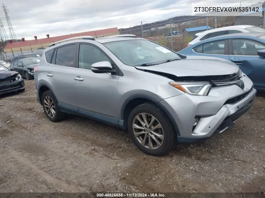 2016 Toyota Rav4 Limited VIN: 2T3DFREVXGW535142 Lot: 40826655