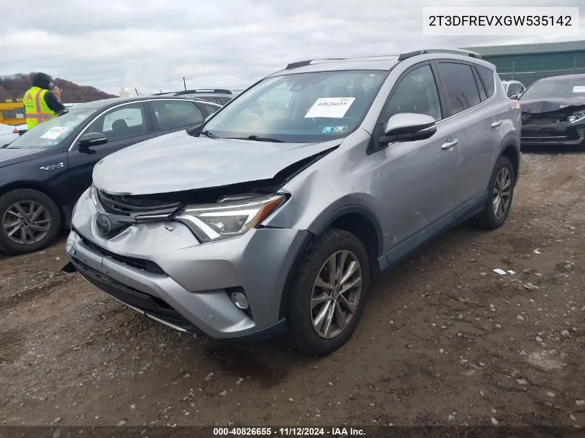 2016 Toyota Rav4 Limited VIN: 2T3DFREVXGW535142 Lot: 40826655