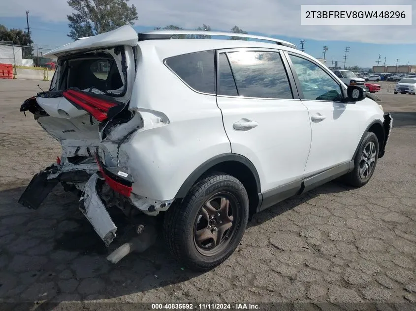 2016 Toyota Rav4 Le VIN: 2T3BFREV8GW448296 Lot: 40835692