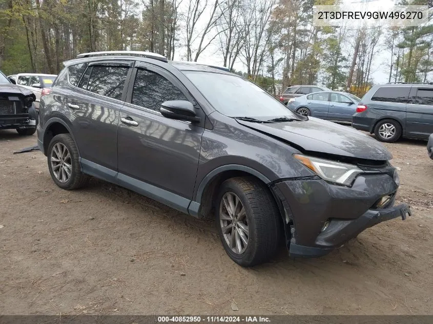 2016 Toyota Rav4 Limited VIN: 2T3DFREV9GW496270 Lot: 40852950