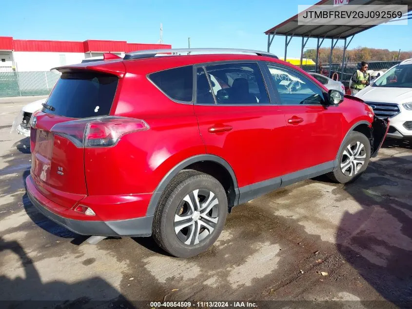 2016 Toyota Rav4 Le VIN: JTMBFREV2GJ092569 Lot: 40854509