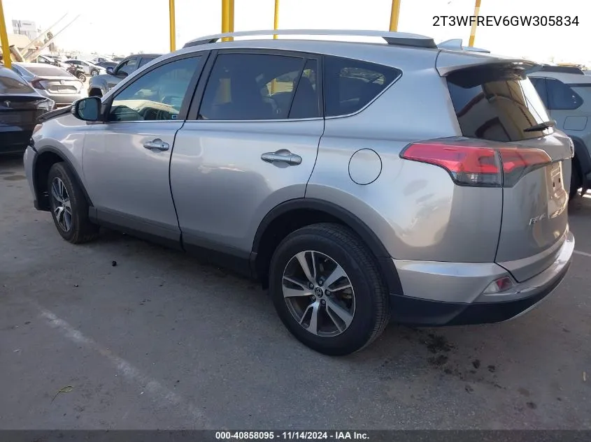 2016 Toyota Rav4 Xle VIN: 2T3WFREV6GW305834 Lot: 40858095