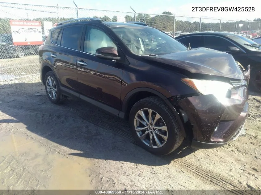 2016 Toyota Rav4 Limited VIN: 2T3DFREV8GW425528 Lot: 40869558