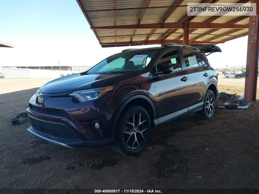 2016 Toyota Rav4 Se VIN: 2T3NFREV9GW266930 Lot: 40880817